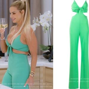 Alice + Olivia Cut Out Green Jumpsuit